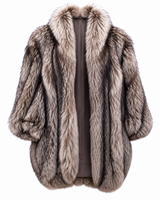 Archive & Vintage 37" Silver Fox Cocoon Coat with Blouson Sleeves