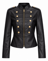 21" Made in Italy Military Lamb Leather Jacket- Maximilian