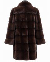 Archive & Vintage 36" Brown Mink Horizontal Coat with Wing Collar