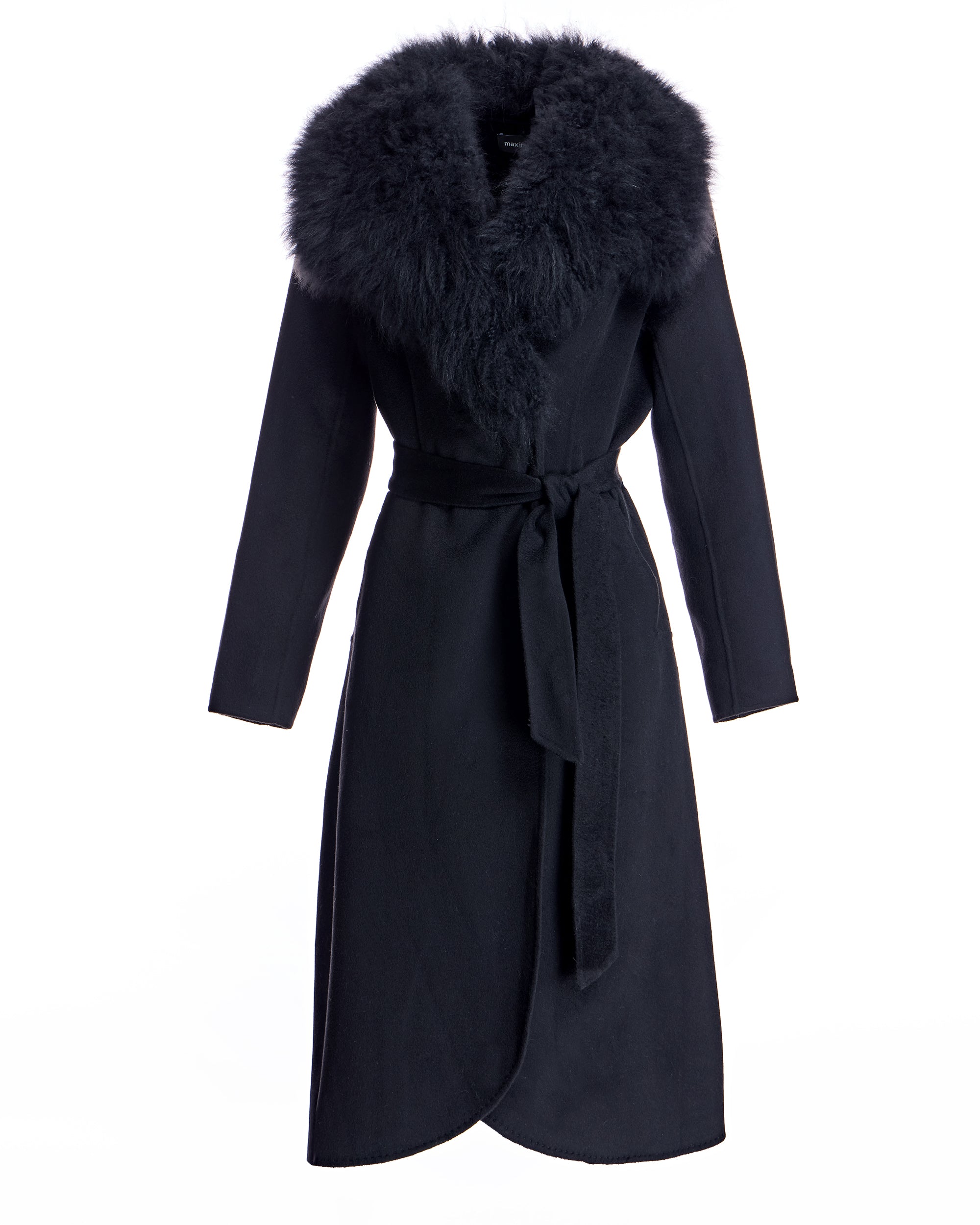 Cashmere Belted Fur Trim Coat-Maximilian
