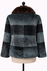 Archive & Vintage Green Swakara Jacket with Sable Collar-28"