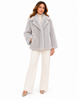 Maximilian 25"Light Grey Dyed Mink Jacket with Notch Collar
