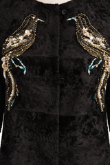 Archive & Vintage Black Broadtail Jacket with Jeweled Embroidery - Archive Designer