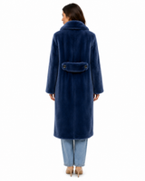 One-of-a-Kind 43" Deep Blue Notch Collar Coat with 1/2 Belt
