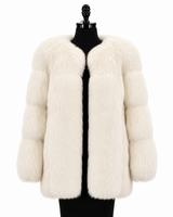 Archive & Vintage 27" Off-White Collarless Fox Jacket