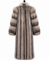 Archive & Vintage 49" Silver Fox Coat with Horizontal Sleeves