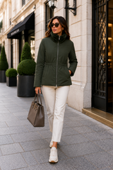 Dark Green Horizontal Reversible Mink Jacket -25"