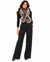Maximilian Blue Frost Fox Pull-Through Scarf