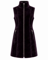 32" Eggplant Dyed Shearling Lamb Vest- Maximilian