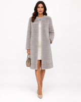 Light Grey Dyed Mink Horizontal Mink Coat- 39" Long