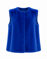 One-of-a-Kind 26" Cobalt Blue Dyed Mink Collarless Vest