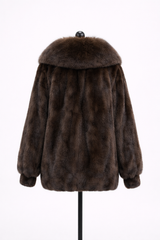 Archive & Vintage Maximilian Brown Mink Bomber Jacket – Fox Shawl Collar- 30"