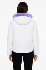 Reversible Mink Patchwork Hooded Jacket – Fur Side & Waterproof Nylon Side