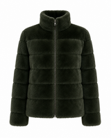 Dark Green Horizontal Reversible Mink Jacket -25"