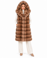 Maximilian One-of-a-Kind 43" Tortora Dyed Russian Sable Long Vest
