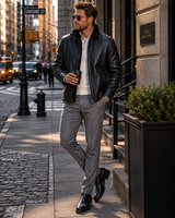 Men's Slim Fit Nappa Shearling Jacket-Maximilian