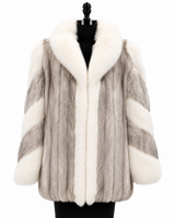 Archive & Vintage 29" Blue Fox Jacket with White Fox Collar Tuxedo
