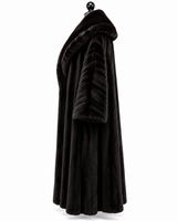 Archive & Vintage 51" Black Onyx Mink Coat with Oversized Wing Collar