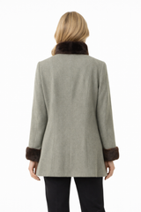 30" Cashmere Jacket with Natural Mahogany Mink Collar & Cuffs – Moss