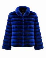 One-of-a-Kind 24" Blue Dyed Chinchilla Horizontal Jacket