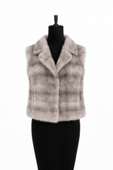Archive & Vintage Silver Grey Mink Vest- 19"