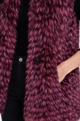 Magnolia Dyed Feathered Silver Fox Vest-32"