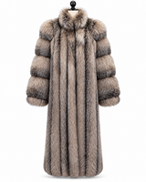 Archive & Vintage 49" Silver Fox Coat with Horizontal Sleeves