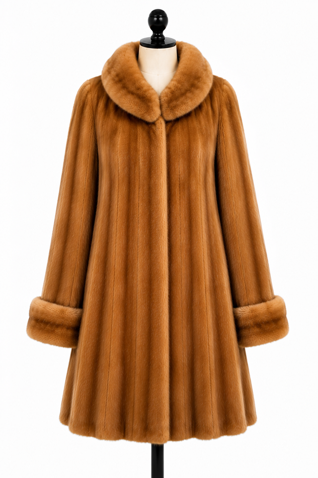 Archive & Vintage 35" Whiskey Mink Swing Coat -Fully Reversible