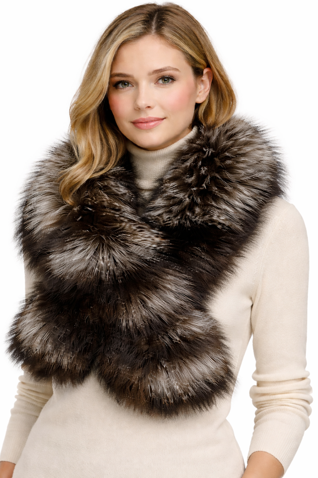Silver Fox Pull Thru Scarf
