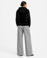 Black Cashmere Hoodie & Ranch Mink Vest Set-22"