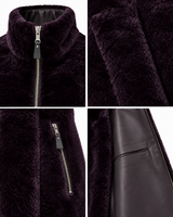 32" Eggplant Dyed Shearling Lamb Vest- Maximilian