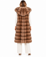 Maximilian One-of-a-Kind 43" Tortora Dyed Russian Sable Long Vest