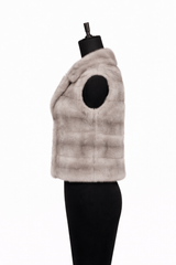 Archive & Vintage Silver Grey Mink Vest- 19"