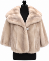 Archive & Vintage 20" Silver Pearl Mink Capelet with Notch Collar