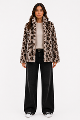Maximilian 24" Sapphire Animal Print Dyed Mink Section Jacket