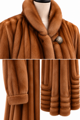 Archive & Vintage 51" Whiskey Dyed Mink Coat with Directional Bottom Design