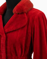 Archive & Vintage 23" Red Dyed Sheared Mink Fitted Jacket