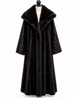 Archive & Vintage 51" Black Onyx Mink Coat with Oversized Wing Collar
