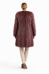 37" Rosa Rosetti Dyed Feather Silver Fox Coat