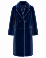 One-of-a-Kind 43" Deep Blue Notch Collar Coat with 1/2 Belt