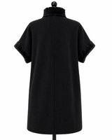 Dyed Sheared Mink & Cashmere Tunic – Black Dyed Pattern, 39"- Rindi