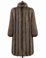 Archive & Vintage 44" Natural Indigo Fox Coat with Stand Collar