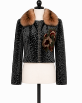 Archive & Vintage Grey Karakul & Sable Convertible Coat