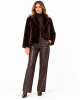 Maximilian 22" Sheared Mink Jacket with Notch Collar