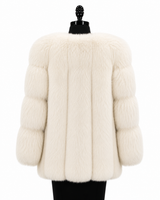 Archive & Vintage 27" Off-White Collarless Fox Jacket