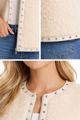 Studded Lamb Wool Vest-24"