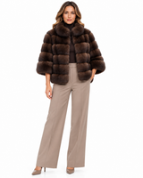 Maximilian 24" Natural Russian Sable Horizontal Bolero Jacket