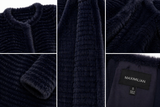 Archive & Vintage Navy Layered Mink Reversible to Rex Rabbit layer Collarless Jacket-  Maximilian