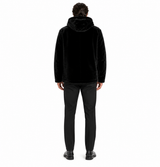 Maximilian 27" Men's Black Dyed Sheared Mink Reversible Hooded Jacket