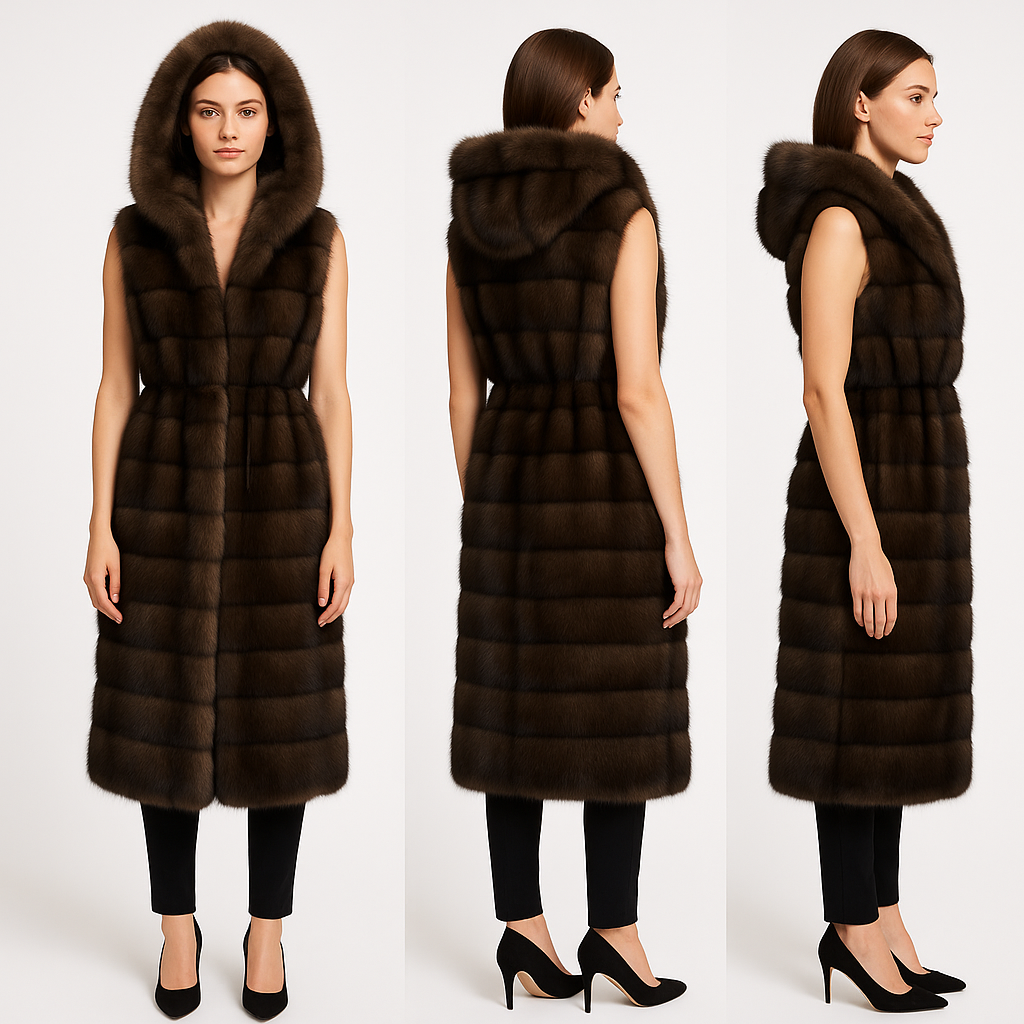 Hooded Russian Sable Vest